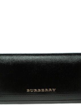 Burberry Black Saffiano Leather Continental Wallet with Gold Logo